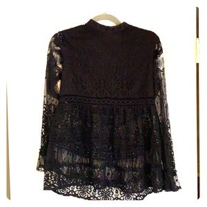 Hinge black lace top